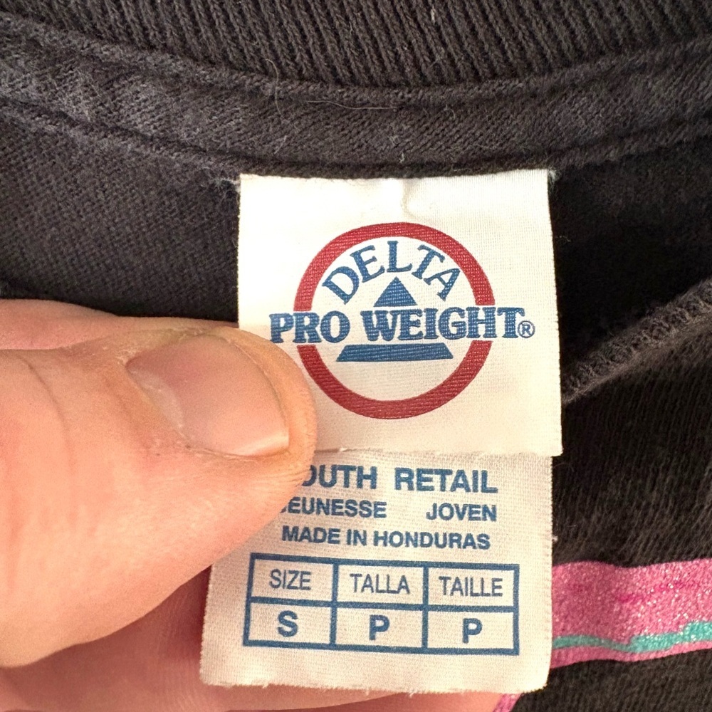 Delta Pro Weight Youth Black “Love to Mingo” Flamingo Graphic Tee Size Small - Picture 3 of 5